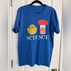Muppets Beaker & Bunsen Blue Graphic T-Shirt “Science” Mens M STEM Teacher